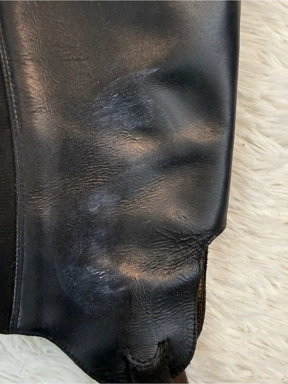 Women’s Black Leather Riding Half Chaps - Sleek Equestrian Protectors